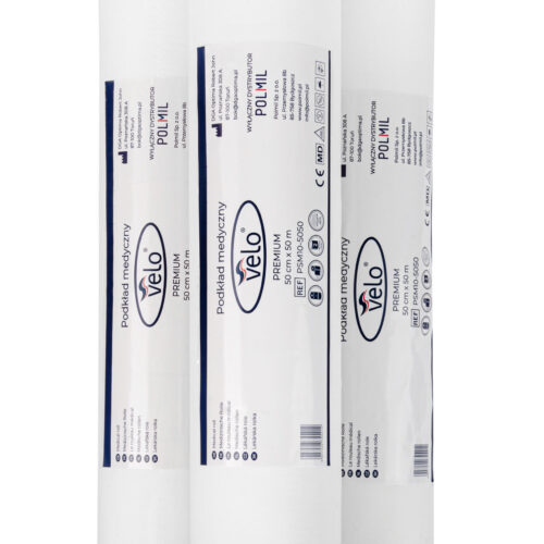 Podkład medyczny VELO Premium 50 cm x 50 m, 100% celuloza 2 warstwowy x 1 rolka