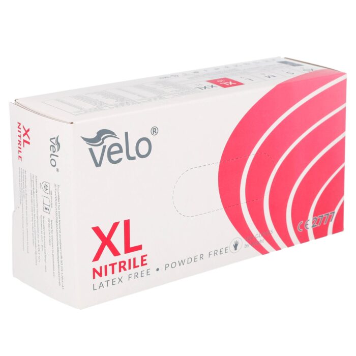 VELO XL - 100szt Rękawice diagnostyczne nitrylowe bezpudrowe op. 100 szt