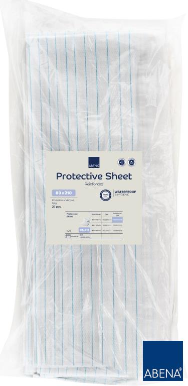 Podkład włókninowy nieprzemakalny rozm. 80 x 210 cm  OP. 25 SZT,wzmocniony, 48 nitek,. - Abri Bed Basic Plus 210, bialy , chłonność 300 ml