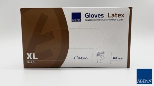 Abena 100szt XL Rękawice zabiegowe lateksowe pudrowane, teksturowane