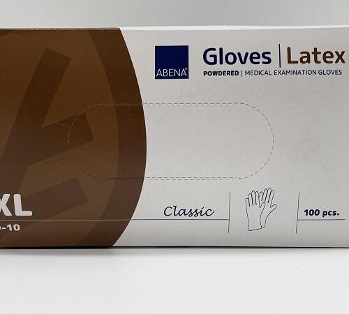 2 (4) Abena 100szt XL Rękawice zabiegowe lateksowe pudrowane, teksturowane