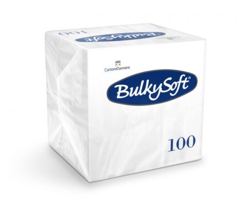 Serwetki BulkySoft, 2 war. 24 cm x 24, 1/4 białe, opak. 100 szt