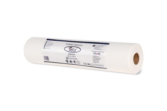 Podkład medyczny VELO Premium 60 cm x 80 m, 100% celuloza 2 warstwowy x 1 rolka