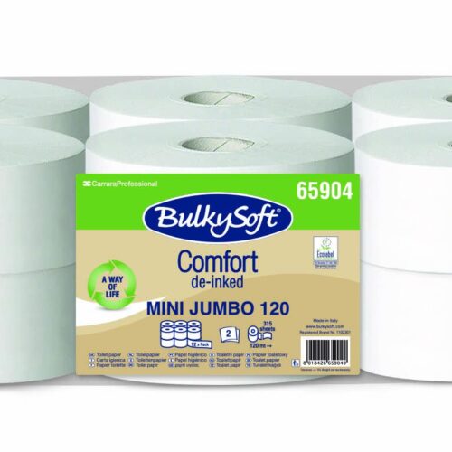 Papier toaletowy BulkySoft Comfort EKO mini Jumbo 2-war. Papier toaletowy BulkySoft Comfort EKO mini Jumbo średn.19 cm, 2w x120 m, opak. 12 rolek