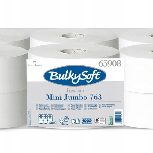 Papier toaletowy BulkySoft Premium mini Jumbo 2 war. 170 m Papier toaletowy BulkySoft Premium mini Jumbo 2 war., 170 m opak. 12 szt