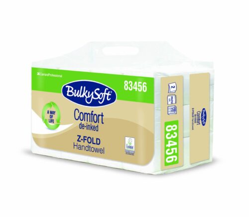 Ręcznik składany BIAŁY ZZ  BulkySoft Comfort EKO typu Z-Fold , 2 war.,24x21,5., opak. 2400 szt
