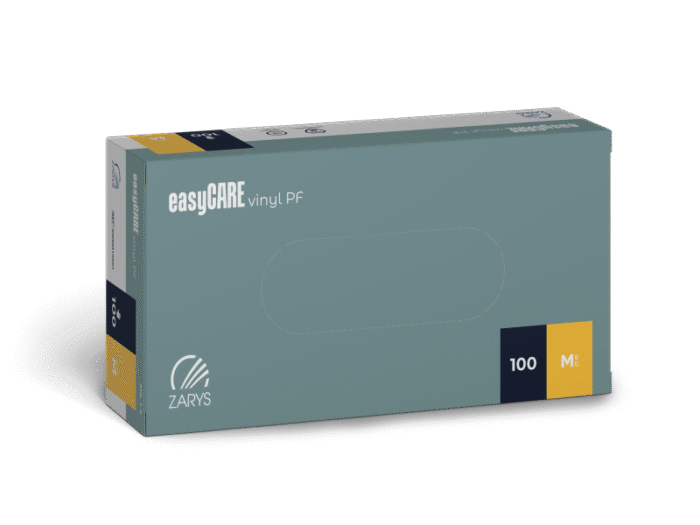 Rękawice easyCARE winylowe, bezpudrowe, transparentne rozm. M x 100 szt