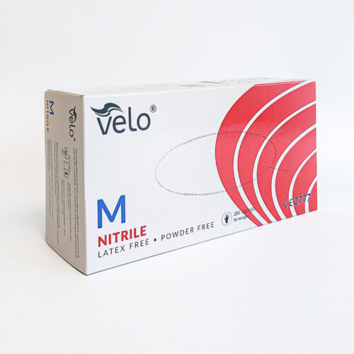 IMG 20250220 114503214 (1) VELO M - 100szt Rękawice diagnostyczne nitrylowe bezpudrowe op. 100 szt