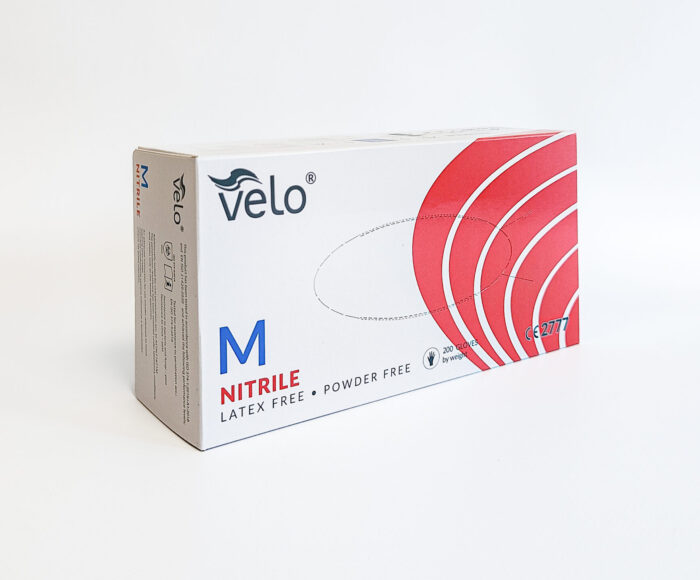 VELO M - 100szt  Rękawice diagnostyczne nitrylowe bezpudrowe op. 100 szt