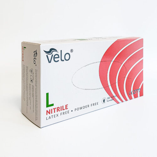 IMG 20250220 114619316 VELO L - 100szt Rękawice diagnostyczne nitrylowe bezpudrowe op. 100 szt