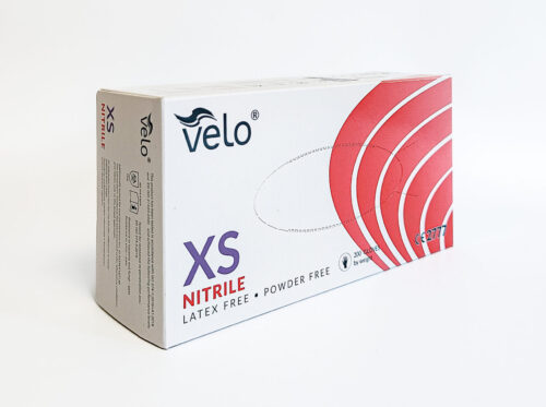 VELO XS - 200szt  Rękawice diagnostyczne nitrylowe bezpudrowe op. 200 szt
