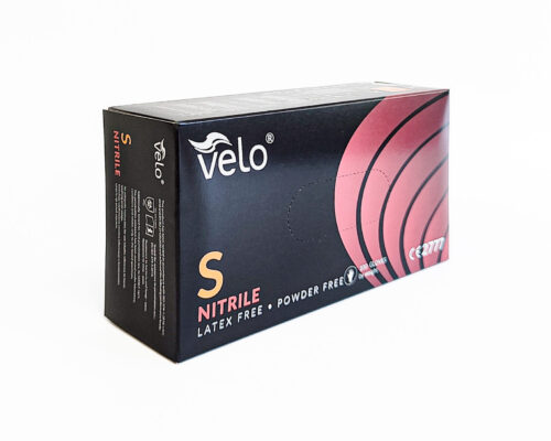 VELO CZARNE "S" - Rękawice diagnostyczne nitrylowe bezpudrowe op. 100 szt