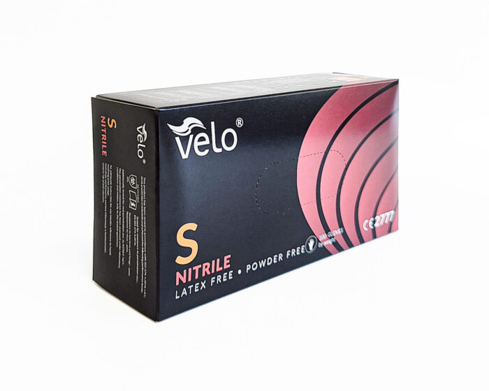 VELO CZARNE "S" - Rękawice diagnostyczne nitrylowe bezpudrowe op. 100 szt
