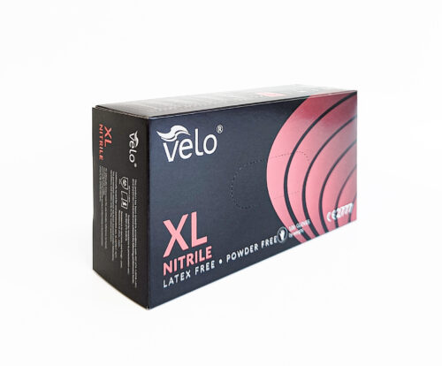 VELO CZARNE "XL" - Rękawice diagnostyczne nitrylowe bezpudrowe op. 100 szt