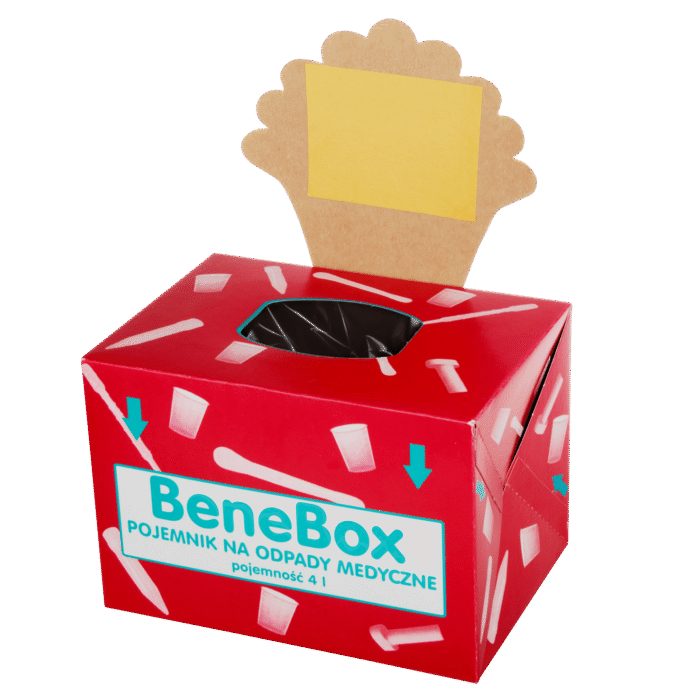 Pojemnik na odpady medyczne poj. 4 l - kartonik z wyściółką /BeneBox x 1 szt