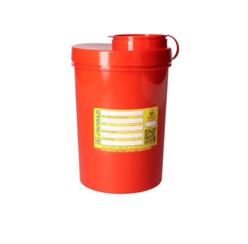 Pojemnik na odpady medyczne poj. 1-1,5 l / czerwone x 1 szt