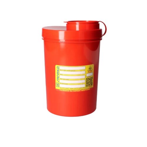 Pojemnik na odpady medyczne poj. 1-1,5 l / czerwone x 1 szt