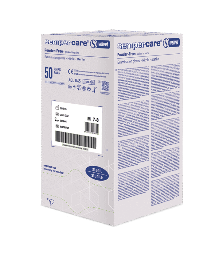 Sempercare sterylne rękawice zabiegowe L nitrylowe bezp. sterylne VELVET x 1 para