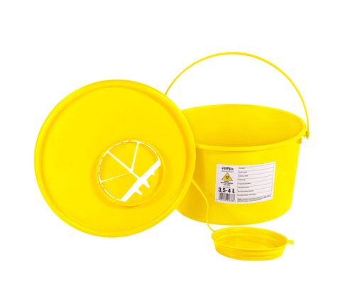 Pojemnik na odpady medyczne poj. 3,5 l - wiaderko/ żółte x 1 szt