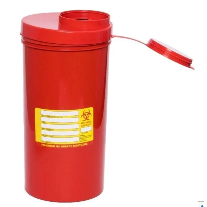 Pojemnik na odpady medyczne poj. 2 l  BEZ ETYKIETY- Wysoki/ czerwone x 1 szt