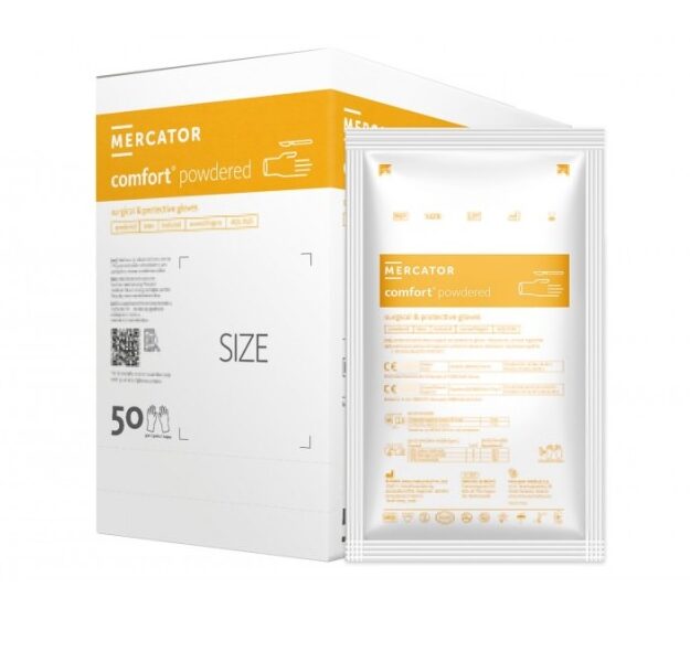 Rękawice chirurgiczne lateksowe pudrowane COMFORT rozm. 8.5 x 1 para