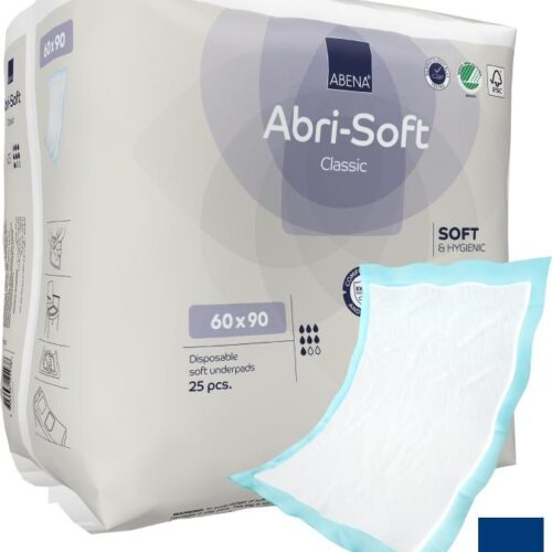 Podkład chłonny 60 cm x 90 cm , op. 25.szt. Abri Soft Classic  (pulpa Celulozowa) chłonność 2100 ml