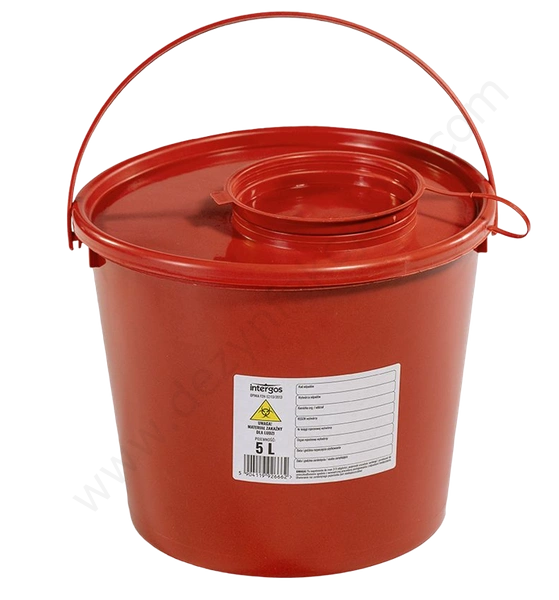 Pojemnik na odpady medyczne poj. 5 l Intergos - wiaderko x 1 szt