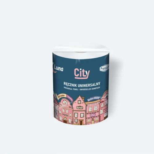 Ręcznik uniwersalny Luna City, dł.70m, celuloza 3w, wys. 22,5cm, gramatura 3x15, 350 listków x 1 rolka