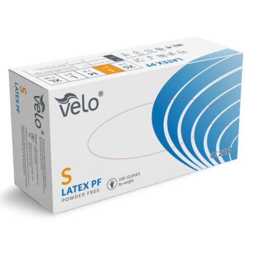 VELO S - 100szt  Rękawice diagnostyczne lateksowe bezpudrowe op. 100 szt