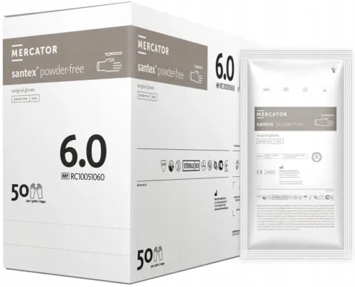 Rękawice chirurgiczne sterylne lateksowe Santex POWDER-FREE 6,0 x 1 para
