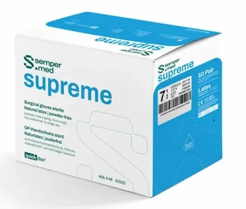 Rękawice chirurgiczne sterylne bezpudrowe Sempermed Supreme 7.5 x 1 para