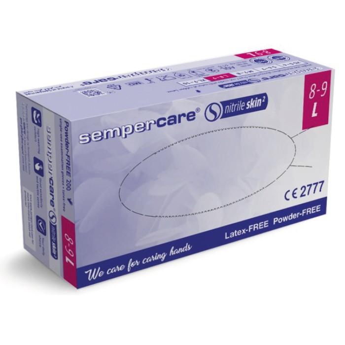 Sempercare Nitrile Skin 2 L - 200szt  Rękawice nitrylowe bezpudrowe op. 200 szt