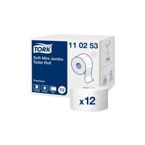 Papier toaletowy Jumbo mini biały Tork Prem. 170 metrów  x 12 szt