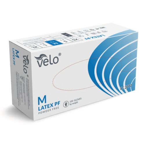 VELO M - 100szt Rękawice diagnostyczne lateksowe bezpudrowe op. 100 szt