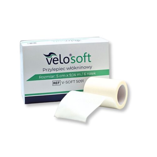 Przylepiec Włókninowy 5cm X 9,14m Przylepiec/ plaster włókninowy Velo Soft 5 cm x 9,14 m x 6szt