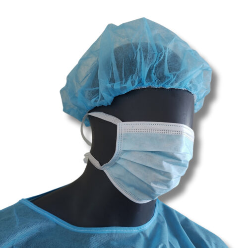 Czepek medyczny z włókniny 16g typu beret, niebieski x 100 szt