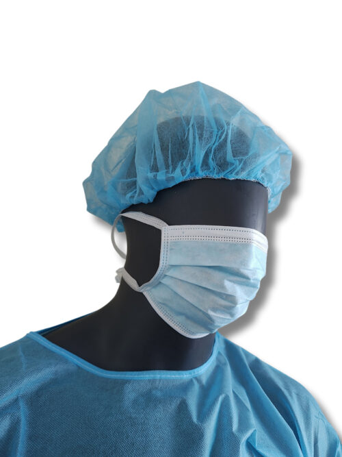 Czepek medyczny z włókniny 16g typu beret, niebieski x 100 szt