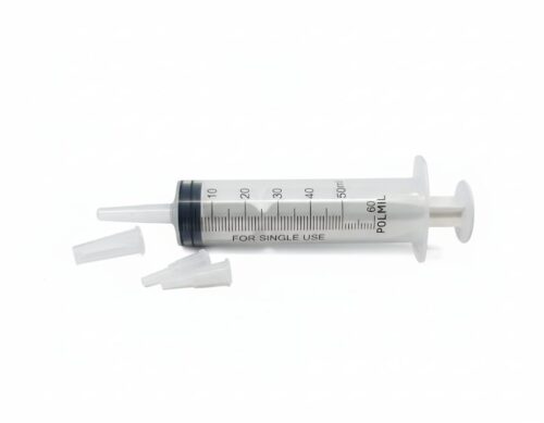 Strzykawka cewnikowa 50 ml z dwiema dodatkowymi końcówkami luer x 1 szt