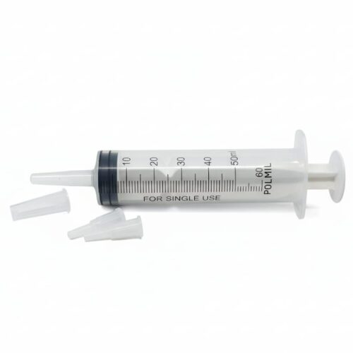 Strzykawka cewnikowa 50 ml z dwiema dodatkowymi końcówkami luer x 1 szt