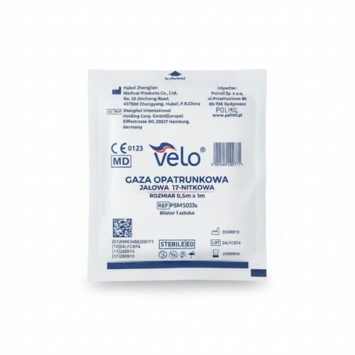 Gaza opatrunkowa VELO  sterylna,17n (26x18), 0,5 m x 1 m x 1 szt