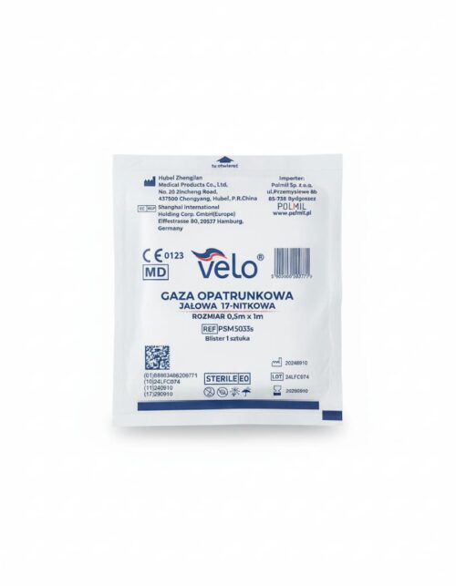 Gaza opatrunkowa VELO  sterylna,17n (26x18), 0,5 m x 1 m x 1 szt