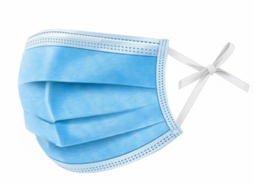 Maseczka Na Polmil Na Troki Maska medyczna z włókniny na troki, 3 warstwowa, niebieska x 50 szt