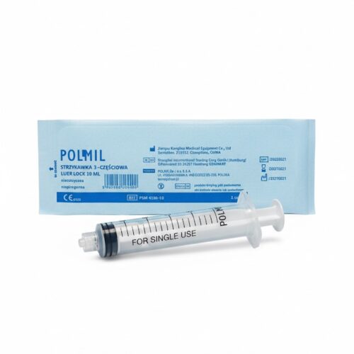Strzykawka trzyczęściowa 10 ml Luer Lock POLMIL op. 100 szt