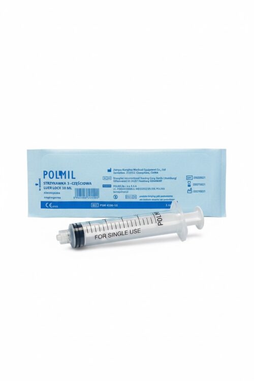 Strzykawka trzyczęściowa 10 ml Luer Lock POLMIL op. 100 szt