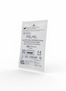 Szczoteczka chirurgiczna sucha do mycia rąk z gąbką i czyścikiem do paznokci, sterylna x 1szt - Polmil - więcej niż opieka Polmil szcoteczka chirurgiczna