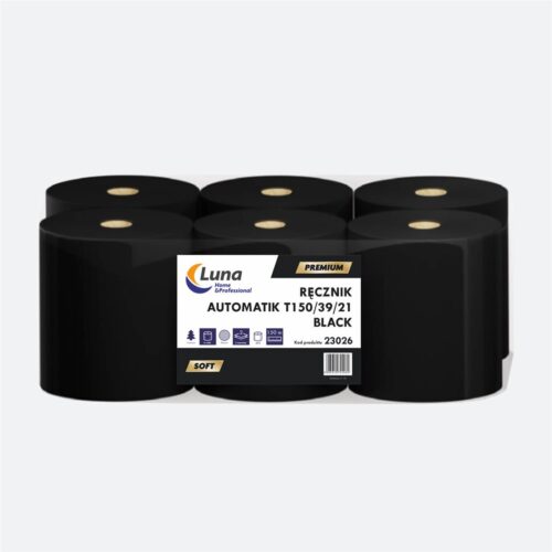 Recznik Automatik A 6 Black T1503921 Celuloza Czarna 2w Czarny Ręcznik Automatik T150.39.21 celuloza 2 warstwy 150 mtr x 6 rolek