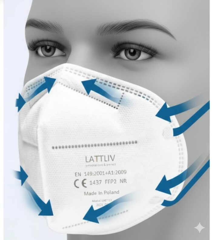 Półmaska filtrująca FFP2 Polskiej Produkcji White pakowana pojedyńczo x 1 szt