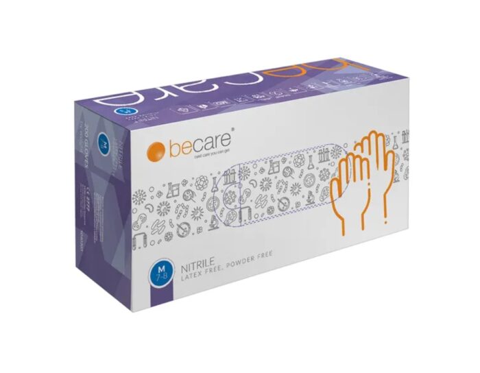 Rękawice nitrylowe diagnostyczno-ochronne Be Care Goodpac 200szt M Niebieskie
