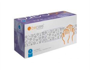 Be Care niebieskie rekawice nitrylowe S