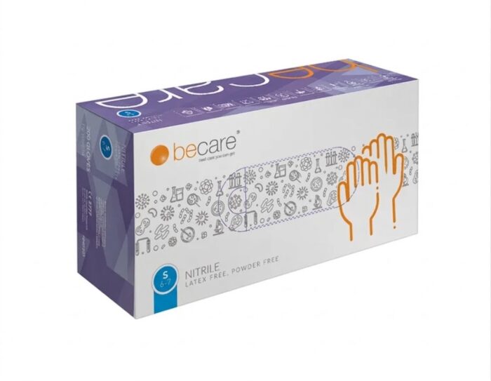 Rękawice nitrylowe diagnostyczno-ochronne Be Care Goodpac 200szt  S Niebieskie